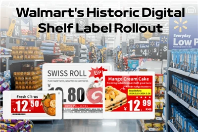 Walmarts udrulning af historiske digitale hyldeetiketter